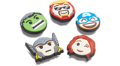 Shop Jibbitz Avengers Emojis 5 Pack