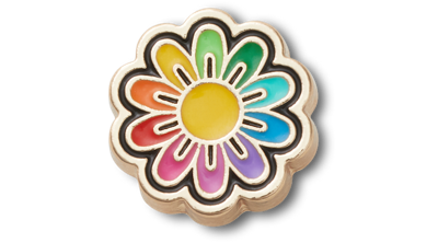 Shop Jibbitz Festival Gold Rainbow Daisy