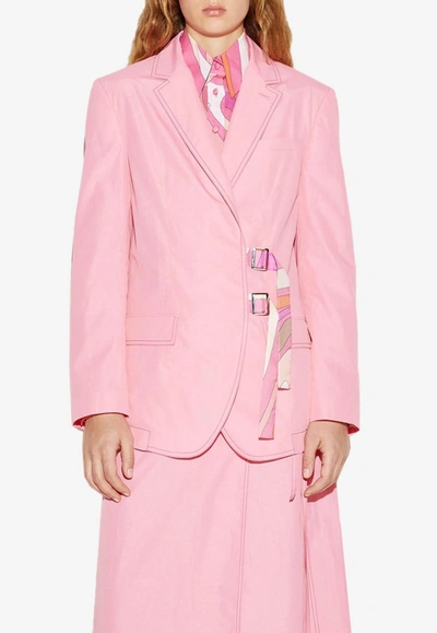 Pucci Classic-lapel Wrap Blazer In Pink
