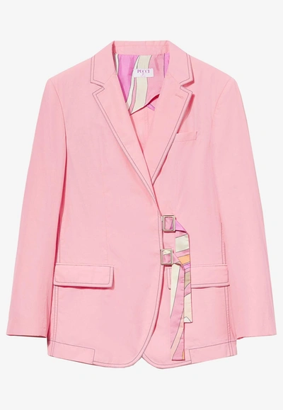 Pucci Classic-lapel Wrap Blazer In Pink