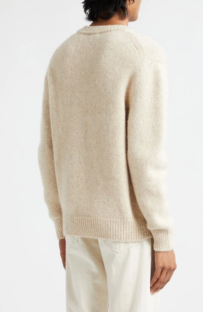 Shop Sunspel Alpaca & Wool Blend Sweater In Ecru