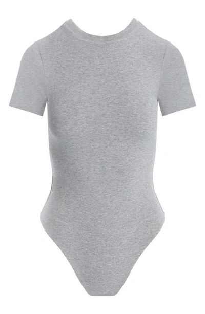 Shop Naked Wardrobe The Nw Lovin' The Crew T-shirt Bodysuit In Heather Grey