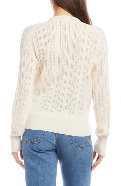 Shop Fifteen Twenty Cotton Pointelle Rib Sweater In Cream