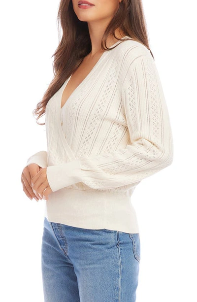 Shop Fifteen Twenty Cotton Pointelle Rib Sweater In Cream