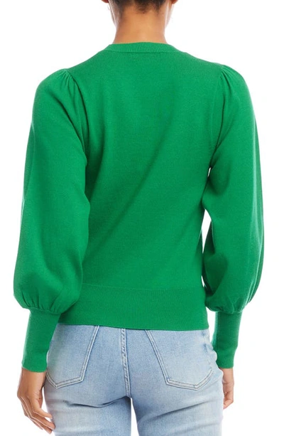 Shop Karen Kane Balloon Sleeve Sweater In Green