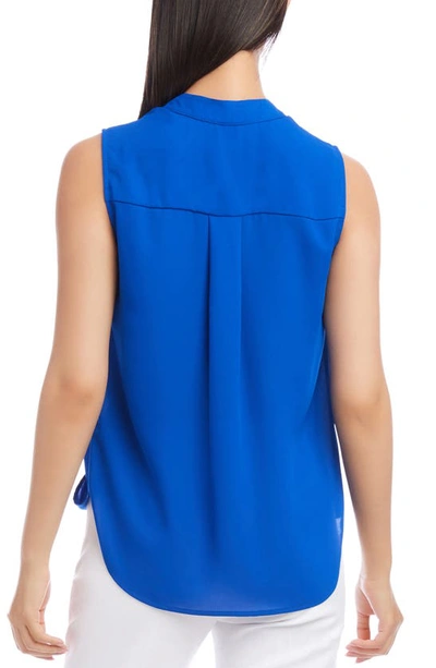 Shop Karen Kane Drape Front Sleeveless Top In Blue