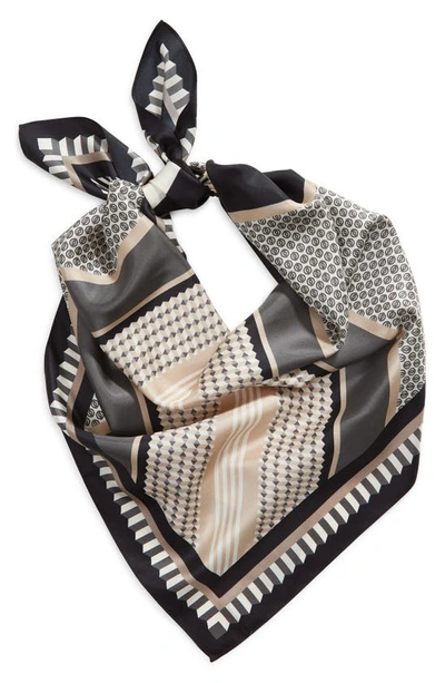 Nordstrom Print Silk Square Scarf In Black Acute Geo