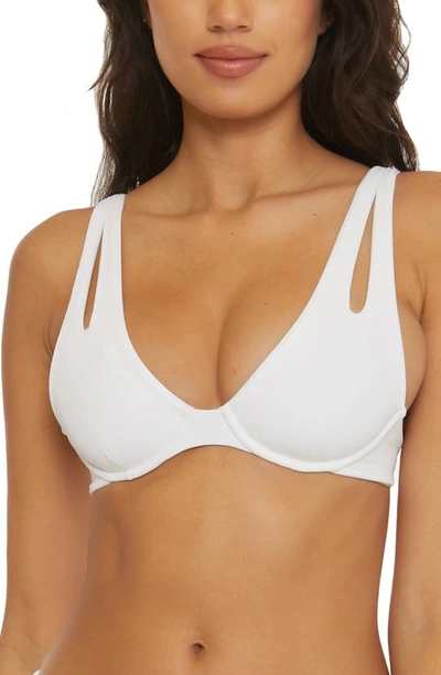 Shop Becca Modern Edge Underwire Bikini Top In White