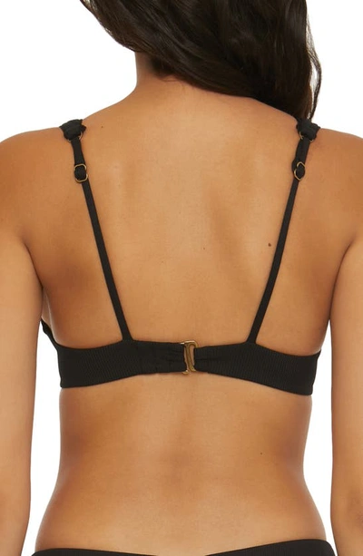 Shop Becca Modern Edge Underwire Bikini Top In Black
