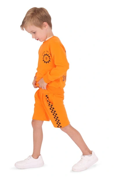 Shop Tiny Tribe Kids' Livin' Cotton Graphic Sweatshirt In Burnt Orange