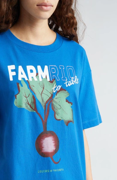 Shop Farm Rio Beet Farm To Table Cotton Graphic T-shirt In Blue