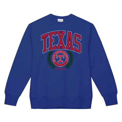 Shop Mitchell & Ness Royal Texas Rangers Cooperstown Collection Logo Pullover Sweatshirt