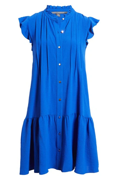 Shop Julia Jordan Flutter Sleeve Button Front Shift Dress In Cobalt