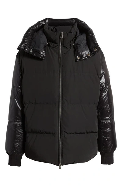 Shop Hugo Boss Dybes Hooded Puffer Jacket In Black