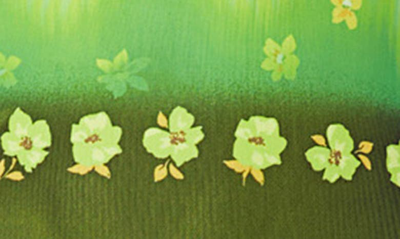 Afrm Shailene Dress In Lime Floral Placement
