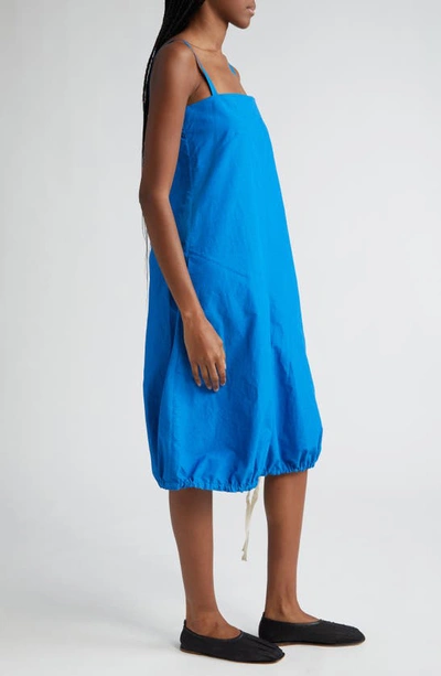 Shop Proenza Schouler Emelia Square Neck Bubble Hem Cotton Blend Dress In Blue