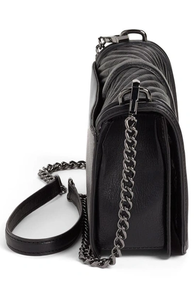 Shop Rebecca Minkoff Love Chevron Quilted Crossbody Bag In Black