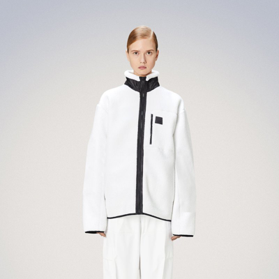 Shop Rains Yermo Fleece Jacket In White