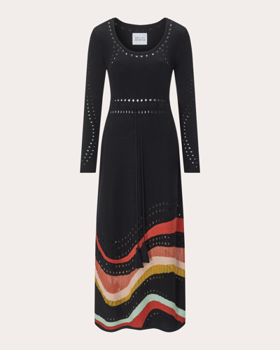 Shop Hayley Menzies Women's Intarsia Pointelle Maxi Dress In Black