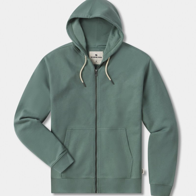 Shop The Normal Brand Cole Terry Full-zip Hoodie In Green