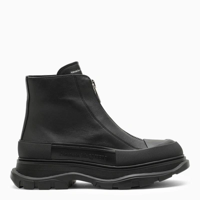 Shop Alexander Mcqueen Zip Tread Slick Boot In Black