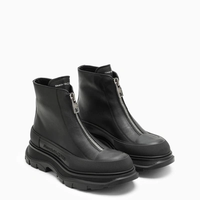 Shop Alexander Mcqueen Zip Tread Slick Boot In Black