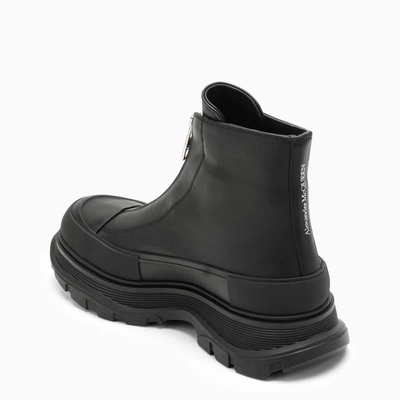 Shop Alexander Mcqueen Zip Tread Slick Boot In Black