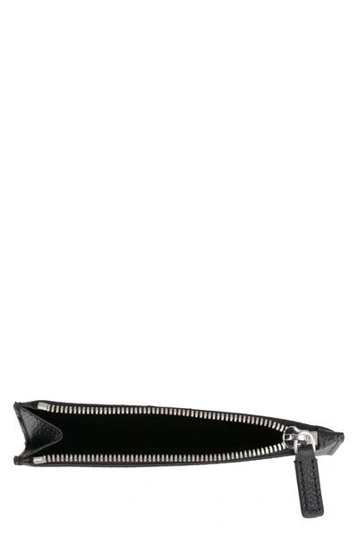 Shop Balenciaga Logo Detail Leather Card Holder In Black