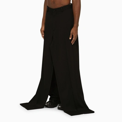 Shop Balenciaga Double Front Trousers In Black