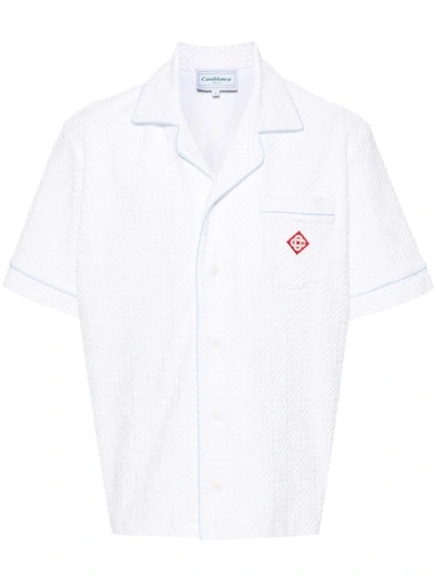 Shop Casablanca Shirt With Monogram In White