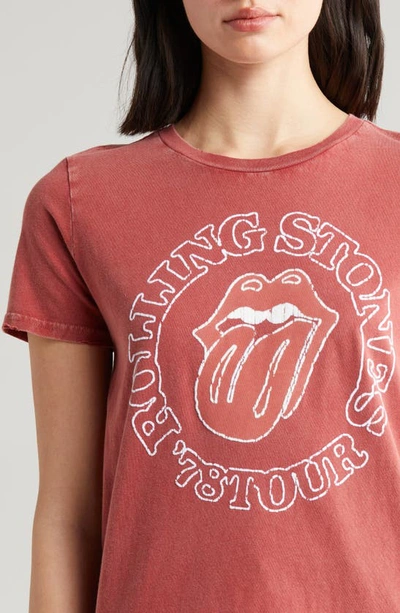 Shop Lucky Brand Rolling Stones '78 Tour Cotton Graphic T-shirt In Brick Red