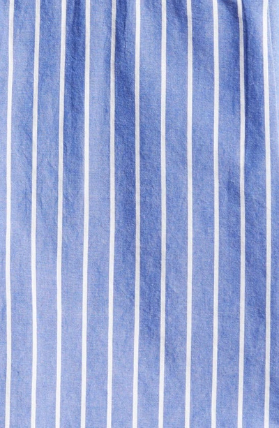 Shop Lucky Brand Oversize Cotton Button-up Shirt In Blue Stripe