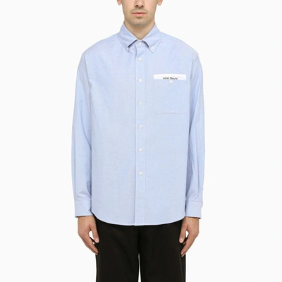 Shop Palm Angels Button-down Shirt In Blue