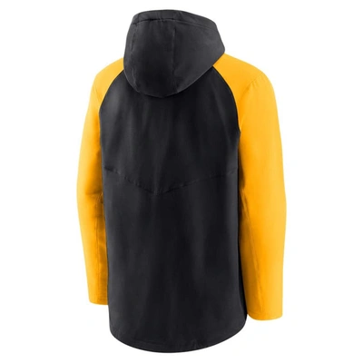 Shop Nike Black/gold Pittsburgh Pirates Authentic Collection Performance Raglan Full-zip Hoodie