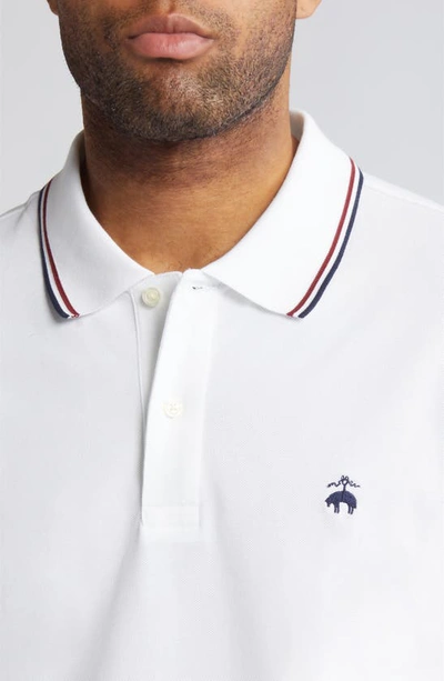 Shop Brooks Brothers Tipped Cotton Piqué Tennis Polo In Bright White