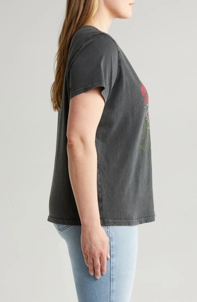 Shop Lucky Brand Rose Hamsa Embellished Cotton Graphic T-shirt In Jet Black