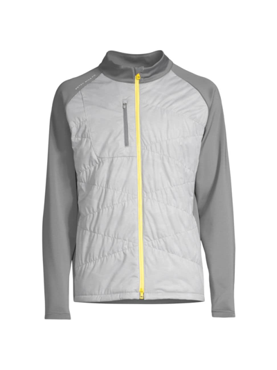 Shop Peter Millar Men's Crown Sport Merge Hybrid Jacket In Gale Grey Iron
