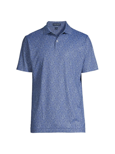 Shop Peter Millar Men's Crown Crafted Fields Of Carlsbad Performance Jersey Polo Shirt In Blue Pearl