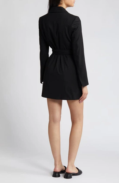 Shop Topshop Long Sleeve Blazer Minidress In Black