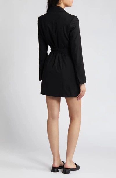 Topshop Long Sleeve Blazer Minidress In Black