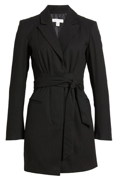 Topshop Long Sleeve Blazer Minidress In Black
