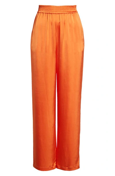 Shop Birgitte Herskind Pinky Satin Pants In Mandarin Red