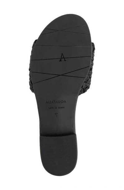 Shop Aquatalia Tatia Raffia Slide Sandal In Black/ Black