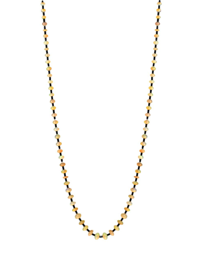 Shop Goshwara Women's 18k Yellow Gold, Tumbled Opal & Onyx Necklace