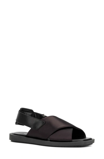 Shop Aquatalia Jolessa Slingback Sandal In Dk Eggplant/ Black