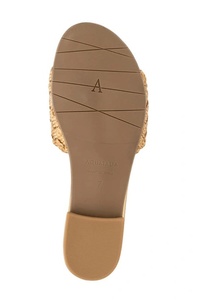 Shop Aquatalia Tatia Raffia Slide Sandal In Natural/ Gold
