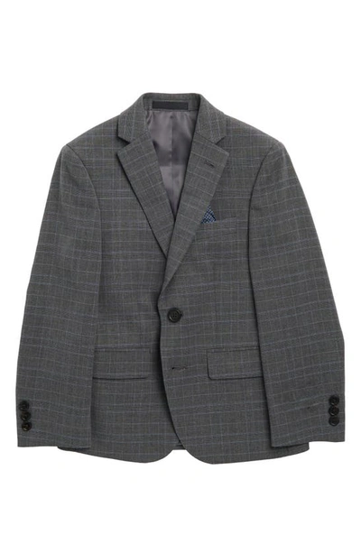 Shop Ralph Lauren Kids' Plaid Blazer Jacket In Grey