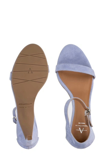 Shop Aquatalia Rubie Leather Kitten Heel Sandal In Lavender