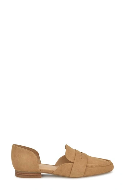 Shop Nine West Andes D'orsay Penny Loafer In Cognac Fauc Suede