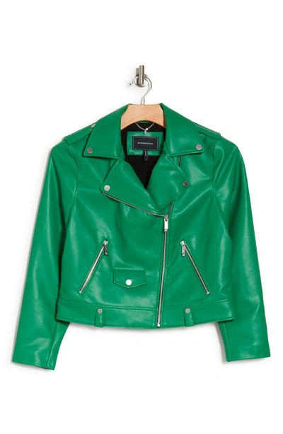 Shop Bcbgeneration Faux Leather Biker Jacket In Kelly Green